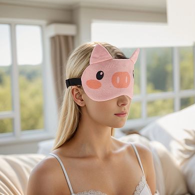 Soft Shy Pig Eyes Sleep Mask Pink Eye Shade Cover for Rest for Travel 1 Pc