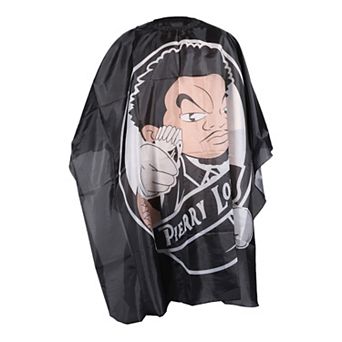 Cartoon Pattern Hairdressing Cape for Barber Shop 62.99"x55.12" Black Gray 1 pc