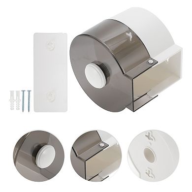 1 Pc Wall Mount Tissue Box Cover for Bedroom Table Grey White