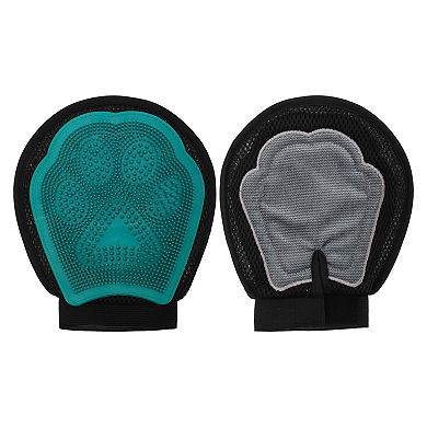 1 Pc Durable Double-Sided Pet Grooming Glove for Bathroom Green