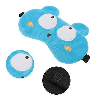 Soft Cartoon Bears Sleep Mask Blue Eye Shade Cover for Travel for Rest 1 Pc