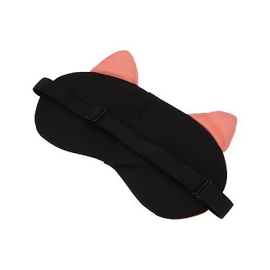 Soft Cute Cat Eyes Sleep Mask Pink White Eye Shade Cover for Rest for Travel