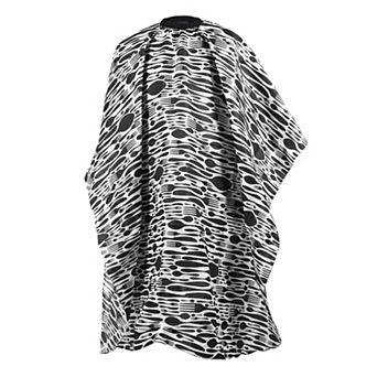 Tableware Pattern Hairdressing Cape for Hair Cut 64.96"x57.09" Black White 1 pc