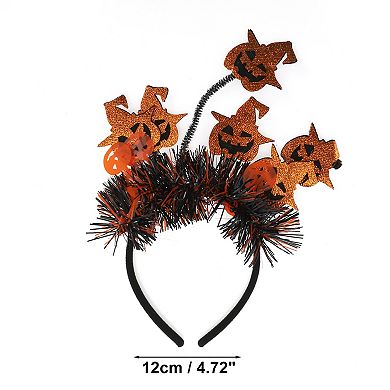 Classic Pumpkins Pattern Headband 4.72" Diameter Black Orange 1 Pc