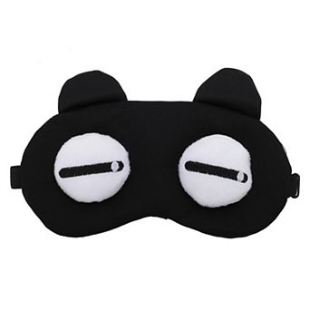 Soft Cartoon Eyes Sleep Mask Black Eye Shade Cover for Light Meditation 1 pc