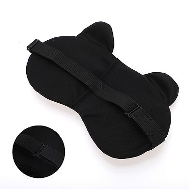 Soft Cartoon Eyes Sleep Mask Black Eye Shade Cover for Light Meditation 1 Pc