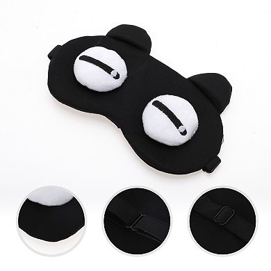 Soft Cartoon Eyes Sleep Mask Black Eye Shade Cover for Light Meditation 1 Pc