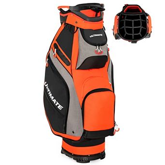 10.5 Inch Golf Stand Bag with 14 Way Dividers and 7 Zippered Pockets-Orange
