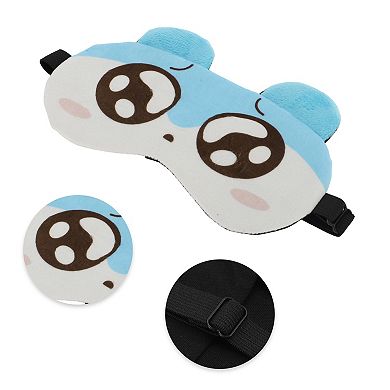 Soft Cartoon Big Eyes Sleep Mask Blue White Eye Shade Cover for Travel for Rest