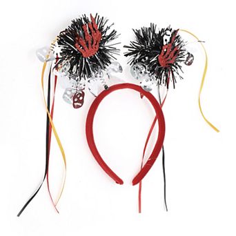 Cute Skeleton Hand Pattern Headband 4.72" Diameter Black Red 1 pc