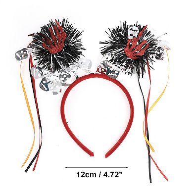 Cute Skeleton Hand Pattern Headband 4.72" Diameter Black Red 1 Pc