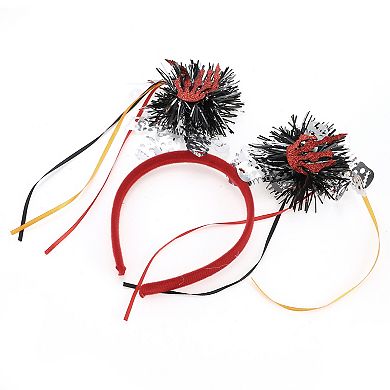 Cute Skeleton Hand Pattern Headband 4.72" Diameter Black Red 1 Pc
