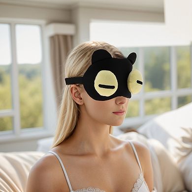 Soft Yellow Eyes Straight Eyes Sleep Mask Black Eye Shade Cover for Rest 1 Pc
