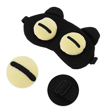 Soft Yellow Eyes Straight Eyes Sleep Mask Black Eye Shade Cover for Rest 1 Pc