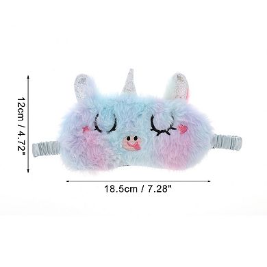 Soft Cartoon Eyes Sleep Mask Light Blue Purple Eye Shade Cover for Rest 1 Pc