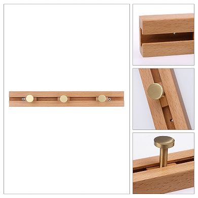 1 Pack Coat Rack Wall Mount, Wood Coat Hook, Hat Rack, Wall Hooks for Hanging with 3 Hooks