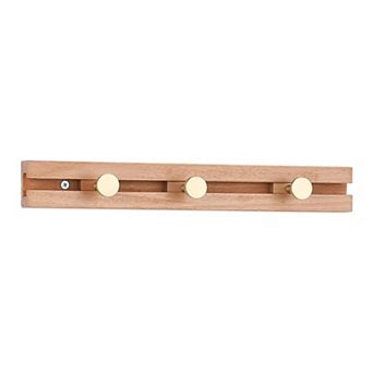 1 Pack Coat Rack Wall Mount, Wood Coat Hook, Hat Rack, Wall Hooks for Hanging with 3 Hooks