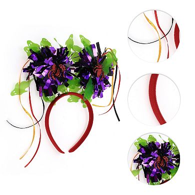 Novelty Spiders Pattern Headband 4.72" Diameter Red Green 1 Pc