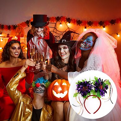 Novelty Spiders Pattern Headband 4.72" Diameter Red Green 1 Pc