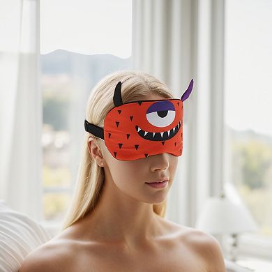 Soft Cartoon Monsters Sleep Mask Orange Eye Shade Cover for Light Meditation 1Pc