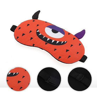 Soft Cartoon Monsters Sleep Mask Orange Eye Shade Cover for Light Meditation 1Pc