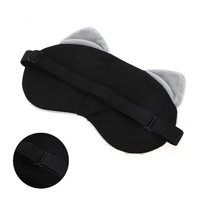 Soft Cartoon Cat Sleep Mask Grey Eye Shade Cover for Light Meditation 1 Pc