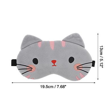 Soft Cartoon Cat Sleep Mask Grey Eye Shade Cover for Light Meditation 1 Pc