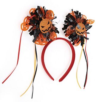 Novelty Pumpkin Pattern Headband 4.72" Diameter Red Orange 1 pc