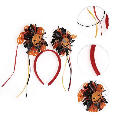 Novelty Pumpkin Pattern Headband 4.72" Diameter Red Orange 1 Pc