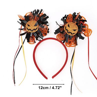 Novelty Pumpkin Pattern Headband 4.72" Diameter Red Orange 1 Pc