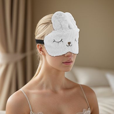 Soft Cartoon Rabbit Sleep Mask Blue Eye Shade Cover for Travel for Rest 1 Pc