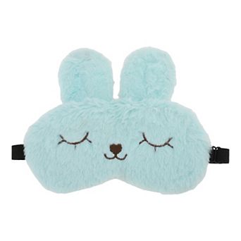 Soft Cartoon Rabbit Sleep Mask Blue Eye Shade Cover for Travel for Rest 1 pc