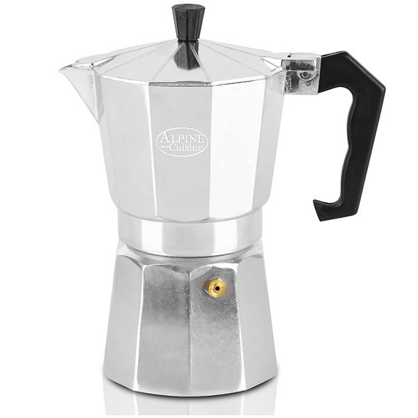 Alpine Cuisine Stovetop Espresso Maker 12.5 Oz, Aluminum Moka Pot