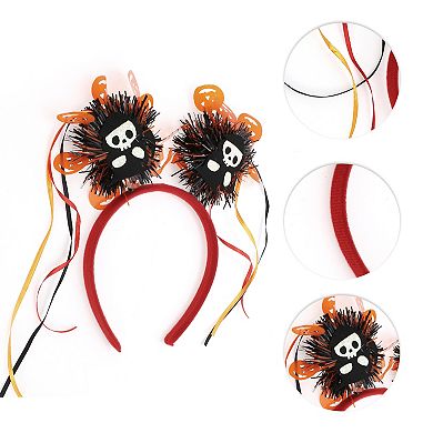 Cute Skulls Pattern Headband 4.72" Diameter Black Red 1 Pc
