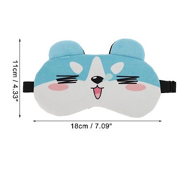 Soft Cartoon Squinting Eyes Sleep Mask Blue White Eye Shade Cover for Travel