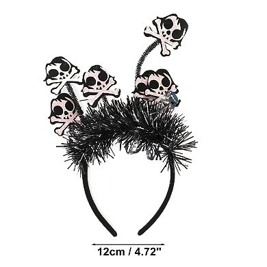 Classic Skull Pattern Headband 4.72" Diameter Black White 1 Pc