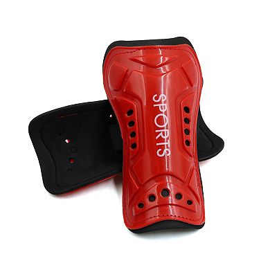 2 Pcs Kids Football Shin Pads Soccer Guards Sports Leg Protector Protective Gear Red