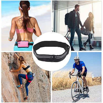 1 Pc Double Pocket Running Waist Pack with Magic Tapes for Hiking Gym