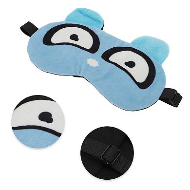 Soft Cartoon Crescent Eyes Sleep Mask Blue Eye Shade Cover for Travel for Rest
