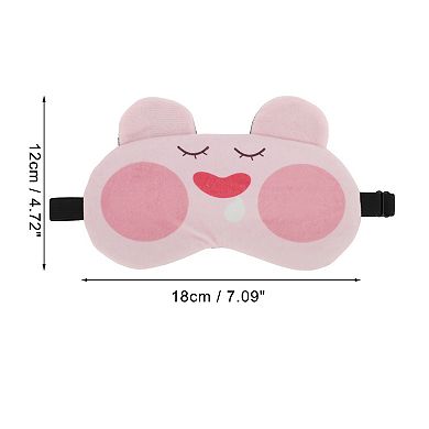 Soft Cartoon Drooling Sleep Mask Pink Eye Shade Cover for Travel for Rest 1 Pc