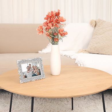 1Pcs Picture Frame with Crystal, Shiny Photo Frames with Clear Glass on the Desk Decor 4.5x6.5
