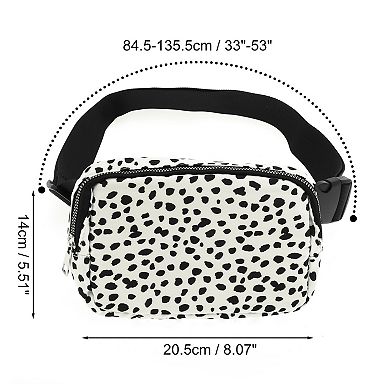 1 Pc Printed Running Waist Pack for Hiking Gym Black White