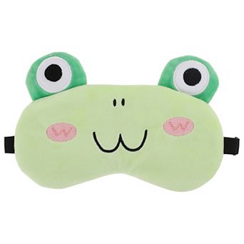 Soft Cartoon Frog W-shaped Mouth Sleep Mask Green Eye Shade Cover for Travel 1 pc