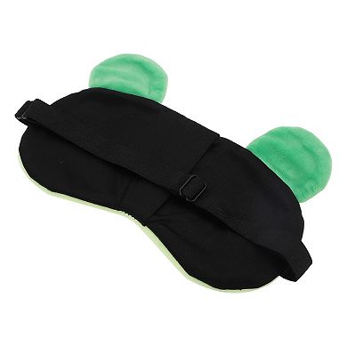 Soft Cartoon Frog W-shaped Mouth Sleep Mask Green Eye Shade Cover for Travel 1pc