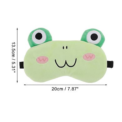 Soft Cartoon Frog W-shaped Mouth Sleep Mask Green Eye Shade Cover for Travel 1pc