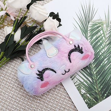Cartoon Eyeglasses Case 6.69"x3.15"x2.17" Violet 1 Pc