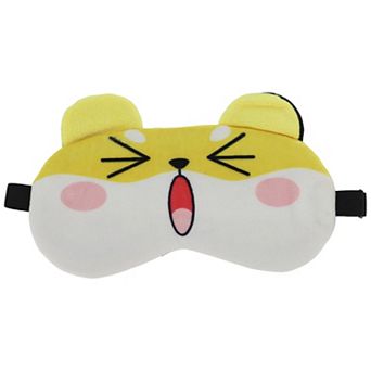 Soft Cartoon Getting Angry Sleep Mask Yellow White Eye Shade Cover for Travel