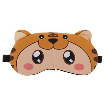 Soft Cartoon Tiger Eyes Sleep Mask Orange Eye Shade Cover for Rest for Travel