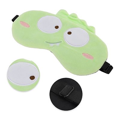 Soft Cartoon Monster Sleep Mask Green Eye Shade Cover for Travel for Rest 1 Pc