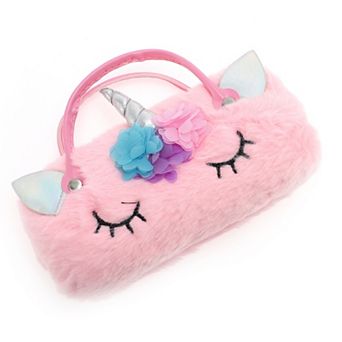 Flower Cartoon Eyeglasses Case 6.69"x3.15"x2.17" Pink 1 pc